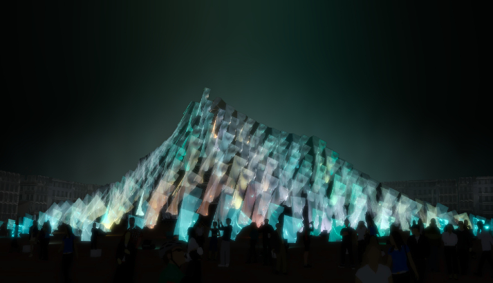 Fête des Lumières 2021 - La Vague, Place Bellecour © Sébastien Lelièvre